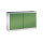 C+P Schiebetürenschrank Acurado 1.600 x 1.000 x 500 mm (B x H x T) 2 x 1 Fachboden Stahl, lackiert Farbe der Front: resedagrün Farbe des Korpus: lichtgrau