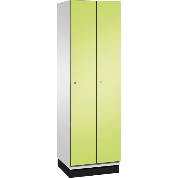 C+P Kleiderspind Cambio 600 x 1.950 x 525 mm (B x H x T) 2 Abteile Stahl, lackiert Farbe der Front: clowngrün Farbe des Korpus: lichtgrau