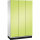 C+P Kleiderspind Cambio 1.200 x 1.950 x 525 mm (B x H x T) 3 Abteile Stahl, lackiert Farbe der Front: clowngrün Farbe des Korpus: lichtgrau
