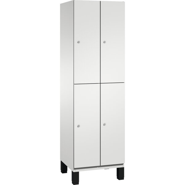 C+P Kleiderspind Cambio 600 x 1.980 x 525 mm (B x H x T) 2 Abteile Stahl, lackiert Farbe der Front: lichtgrau Farbe des Korpus: lichtgrau