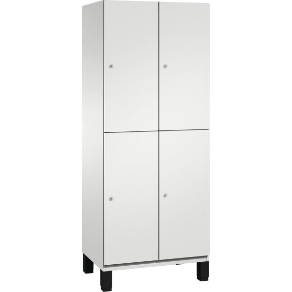 C+P Kleiderspind Cambio 800 x 1.980 x 525 mm (B x H x T) 2 Abteile Stahl, lackiert Farbe der Front: lichtgrau Farbe des Korpus: lichtgrau