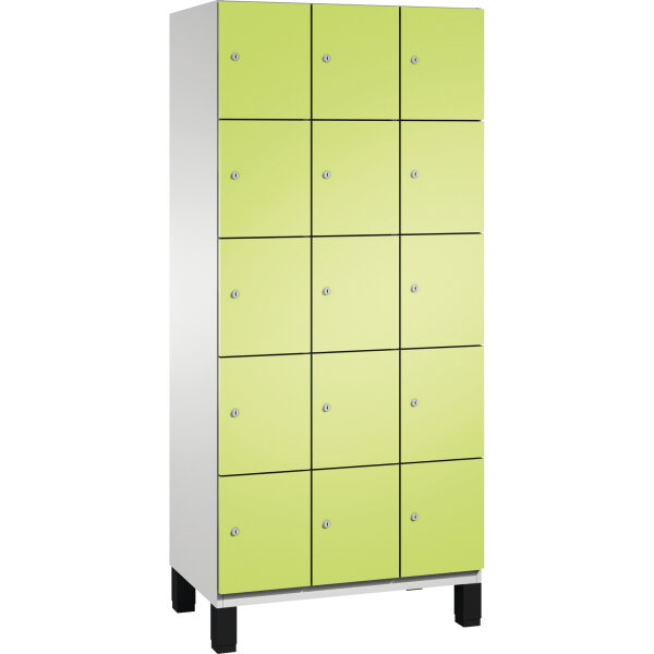 C+P Schließfachschrank Cambio 15 Fächer Stahl, lackiert Farbe der Front: clowngrün