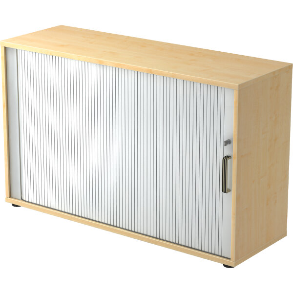 Hammerbacher Rollladenschrank 1.200 x 748 x 400 mm (B x H x T) silber ahorn