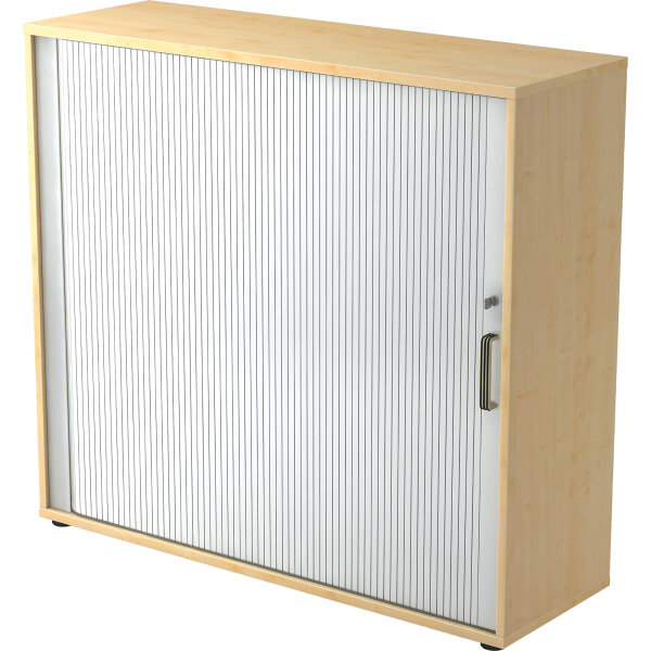 Hammerbacher Rollladenschrank 1.200 x 1.100 x 400 mm (B x H x T) silber ahorn