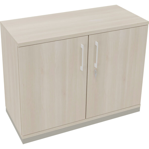 Flügeltürenschrank endless 1.000 x 781 x 442 mm (B x H x T) 1 Fachboden Holz Farbe: akazie hell silberaluminium
