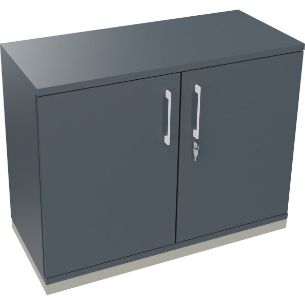 Flügeltürenschrank endless 1.000 x 781 x 442 mm (B x H x T) 1 Fachboden Holz Farbe: lavagrau silberaluminium