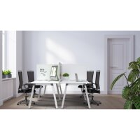 magnetoplan® Tischtrennwand VarioPin 80 x 50 cm (B x H) 2cm schwer entflammbar grün