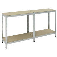 pro-bau-tec Grundregal 750 x 1.500 x 300 mm (B x H x T) 4 Fachböden 100kg Stahl, verzinkt