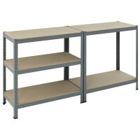 pro-bau-tec Grundregal 900 x 1.800 x 450 mm (B x H x T) 5 Fachböden 265kg Stahl, pulverbeschichtet