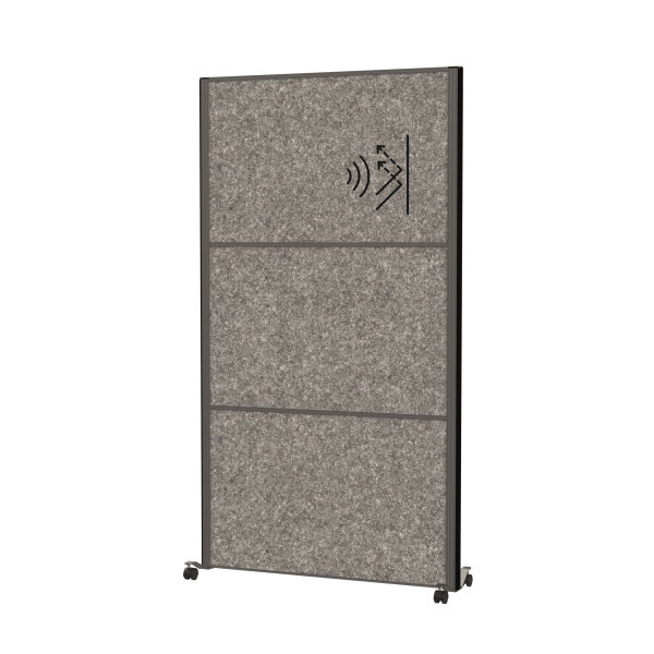 MAUL Stellwand MAULconnecto Uplight 100 x 182 cm (B x H) mit Leuchtmittel Zweibeinstativ 100 % PES-Fasern, 20 % recycelt dunkelgrau