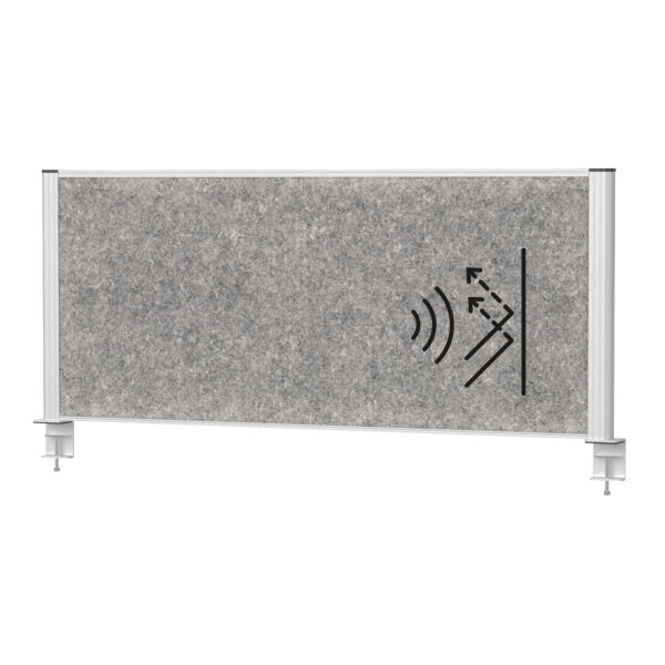 MAUL Tischtrennwand MAULconnecto 120 x 51,5 cm (B x H) 4cm schwer entflammbar dunkelgrau