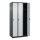 C+P Kleiderspind Classic PLUS 900 x 1.850 x 500 mm (B x H x T) 3 Abteile Stahl Farbe der Front: lichtgrau Farbe des Korpus: schwarzgrau
