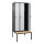 C+P Kleiderspind Classic PLUS 900 x 2.120 x 815 mm (B x H x T) 3 Abteile Stahl/Holz Farbe der Front: lichtgrau Farbe des Korpus: schwarzgrau