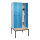 C+P Kleiderspind Classic PLUS 900 x 2.120 x 815 mm (B x H x T) 3 Abteile Stahl/Holz Farbe der Front: lichtblau Farbe des Korpus: lichtgrau