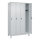 C+P Kleiderspind Classic PLUS 1.200 x 1.950 x 500 mm (B x H x T) 4 Abteile Stahl Farbe der Front: lichtgrau Farbe des Korpus: lichtgrau