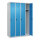 C+P Kleiderspind Classic PLUS 1.200 x 1.850 x 500 mm (B x H x T) 4 Abteile Stahl Farbe der Front: lichtblau Farbe des Korpus: lichtgrau