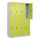 C+P Kleiderspind Classic PLUS 1.200 x 1.850 x 500 mm (B x H x T) 4 Abteile Stahl Farbe der Front: clowngrün Farbe des Korpus: lichtgrau