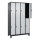 C+P Kleiderspind Classic PLUS 1.200 x 1.950 x 500 mm (B x H x T) 4 Abteile Stahl Farbe der Front: lichtgrau Farbe des Korpus: schwarzgrau