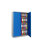 Phoenix Flügeltürenschrank 915 x 1.400 x 370 mm (B x H x T) 3 Fachböden Stahl, pulverbeschichtet Farbe der Front: blau Farbe des Korpus: grau