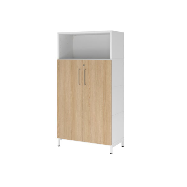 Hammerbacher Regalschrank FlexWall 800 x 1.532 x 417 mm (B x H x T) Flügeltür ohne Rollen Holz