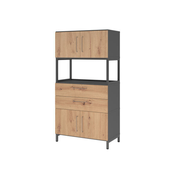 Hammerbacher Regalschrank FlexWall 800 x 1.532 x 417 mm (B x H x T) Flügeltür ohne Rollen Holz