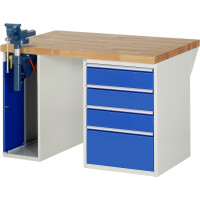RAU Werkbank 7000 1.250 x 890 x 900 mm (B x H x T) enzianblau lichtgrau