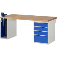 RAU Werkbank 7000 2.000 x 890 x 900 mm (B x H x T) enzianblau lichtgrau