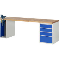 RAU Werkbank 7000 2.500 x 890 x 700 mm (B x H x T) enzianblau lichtgrau