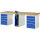 RAU Werkbank 7000 2.500 x 890 x 900 mm (B x H x T) enzianblau lichtgrau