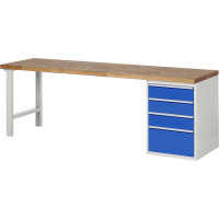 RAU Werkbank 7000 2.500 x 890 x 700 mm (B x H x T) enzianblau lichtgrau
