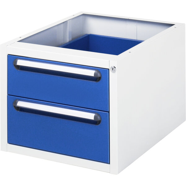 RAU Unterbaucontainer E 480 x 395 x 600 mm (B x H x T) 2 Schubladen Stahl, pulverbeschichtet enzianblau