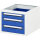 RAU Unterbaucontainer E 480 x 395 x 600 mm (B x H x T) 3 Schubladen Stahl, pulverbeschichtet enzianblau