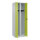 C+P Kleiderspind Classic PLUS 600 x 1.850 x 500 mm (B x H x T) 2 Abteile Stahl Farbe der Front: clowngrün Farbe des Korpus: lichtgrau