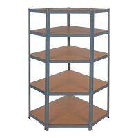 pro-bau-tec Eckregal 900 x 1.800 x 450 mm (B x H x T) 5...