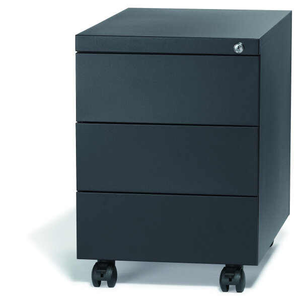 Rollcontainer Base L 390 x 550 x 790 mm (B x H x T) 3 Schubladen Stahl, pulverbeschichtet anthrazit
