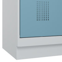 C+P Kleiderspind Evolo PLUS 800 x 1.950 x 500 cm (B x H x T) 2 Abteile Stahl Farbe der Front: architekturblau Farbe des Korpus: lichtgrau