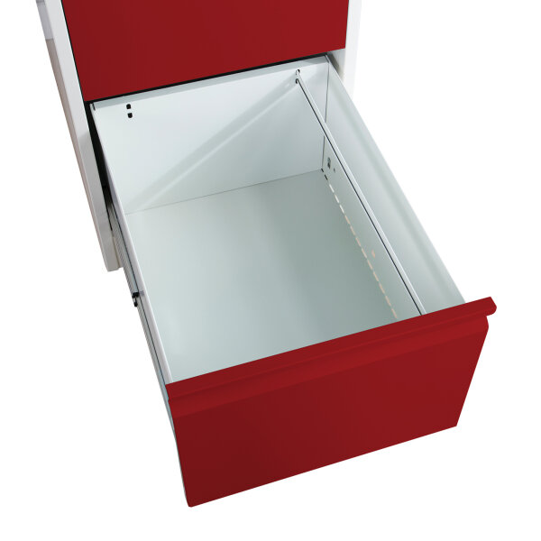 Phoenix Hängeregistraturschrank FC 450 x 1.330 x 620 mm (B x H x T) Stahl Farbe der Front: rot Farbe des Korpus: grau