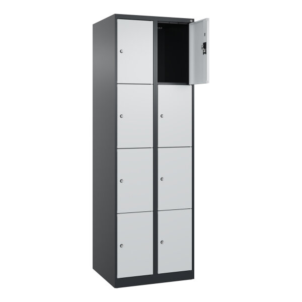 C+P Schließfachschrank Evolo PLUS 8 Fächer Stahl Farbe der Front: lichtgrau