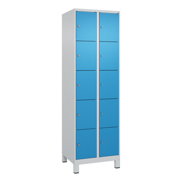 C+P Schließfachschrank Evolo PLUS 10 Fächer Stahl Farbe der Front: lichtblau