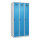 C+P Kleiderspind Evolo PLUS 900 x 1.850 x 500 mm (B x H x T) 3 Abteile Stahl Farbe der Front: lichtblau Farbe des Korpus: lichtgrau