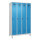 C+P Kleiderspind Evolo PLUS 1.200 x 1.950 x 500 mm (B x H x T) 4 Abteile Stahl Farbe der Front: lichtblau Farbe des Korpus: lichtgrau