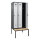 C+P Kleiderspind Evolo PLUS 900 x 2.120 x 815 mm (B x H x T) 3 Abteile Stahl/Buche-Hartholz Farbe der Front: lichtgrau Farbe des Korpus: schwarzgrau