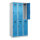 C+P Kleiderspind Evolo PLUS 900 x 1.850 x 500 mm (B x H x T) 3 Abteile Stahl Farbe der Front: lichtblau Farbe des Korpus: lichtgrau