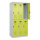 C+P Kleiderspind Evolo PLUS 900 x 1.850 x 500 mm (B x H x T) 3 Abteile Stahl Farbe der Front: clowngrün Farbe des Korpus: lichtgrau