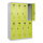 C+P Kleiderspind Evolo PLUS 1.200 x 1.850 x 500 mm (B x H x T) 4 Abteile Stahl Farbe der Front: clowngrün Farbe des Korpus: lichtgrau