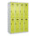 C+P Kleiderspind Evolo PLUS 1.200 x 1.850 x 500 mm (B x H x T) 4 Abteile Stahl Farbe der Front: clowngrün Farbe des Korpus: lichtgrau