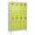 C+P Kleiderspind Evolo PLUS 1.200 x 1.950 x 500 mm (B x H x T) 4 Abteile Stahl Farbe der Front: clowngrün Farbe des Korpus: lichtgrau