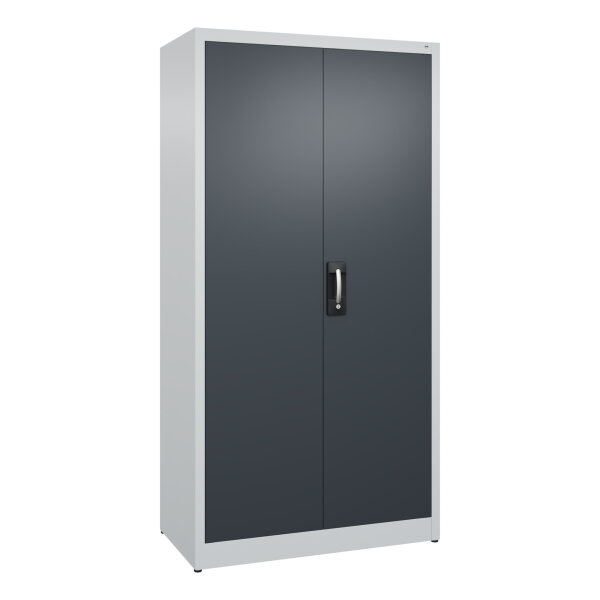 C+P Flügeltürenschrank Acurado 1.000 x 1.950 x 500 mm (B x H x T) 4 Fachböden Stahl Farbe der Front: anthrazitgrau Farbe des Korpus: lichtgrau