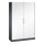 C+P Flügeltürenschrank Asisto 1.200 x 1.980 x 435 mm (B x H x T) 4 Fachböden Stahl Farbe der Front: verkehrsweiß Farbe des Korpus: schwarzgrau