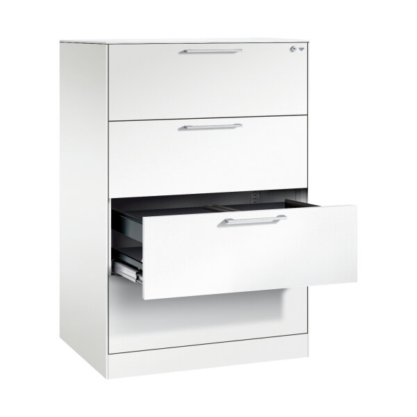 C+P Hängeregistraturschrank Asisto 800 x 1.310 x 600 mm (B x H x T) Stahl, lackiert Farbe der Front: verkehrsweiß Farbe des Korpus: verkehrsweiß